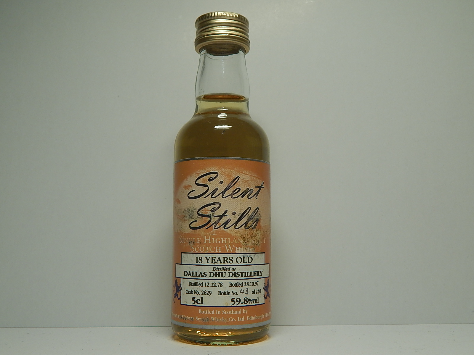 SHMSW 18yo 1978-1997 " Signatory Silent Stills " 5cl 59,8%vol 43/240